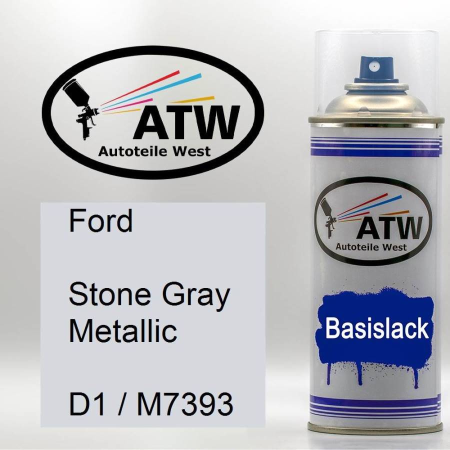 Ford, Stone Gray Metallic, D1 / M7393: 400ml Sprühdose, von ATW Autoteile West.